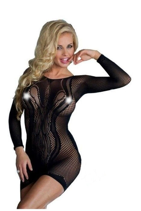 Rochie plasă Softline Wavy 6011, negru, One Size