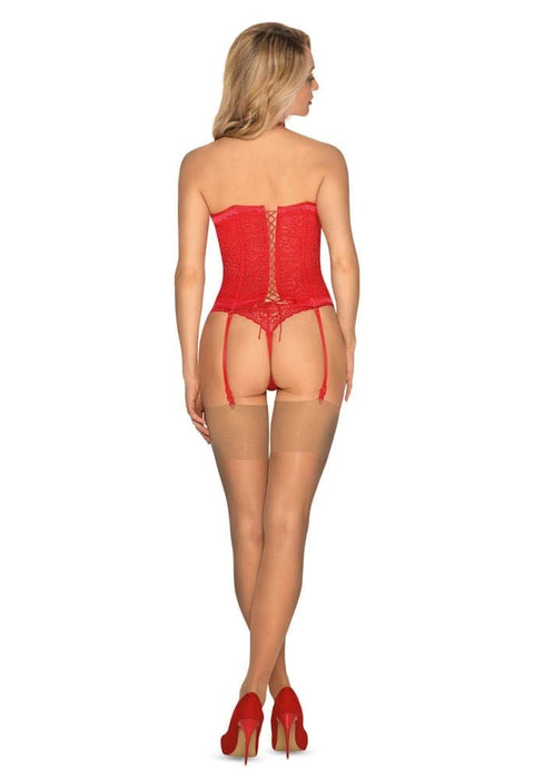 Set corset și chilot, Obsessive, Flameria, negru, S/M