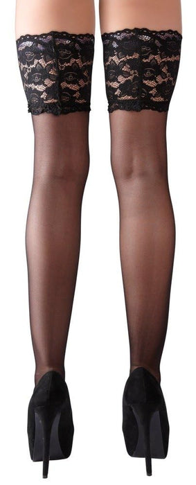 Dresuri Stay-Ups, Comelly Collection, dantelă largă, negru