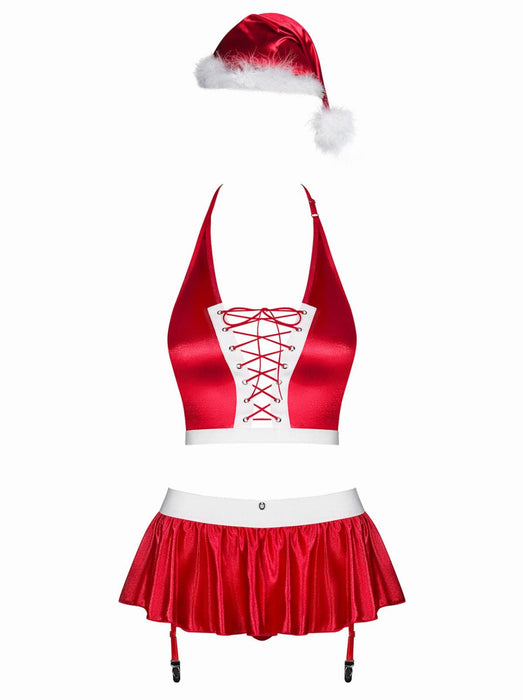 Costum Crăciuniță, Obsessive, Alb-Roșu, mărime 2XL