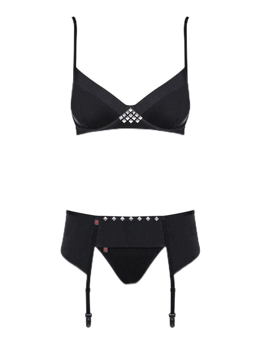 Set lenjerie, Obsessive Gretia, L/XL, Negru