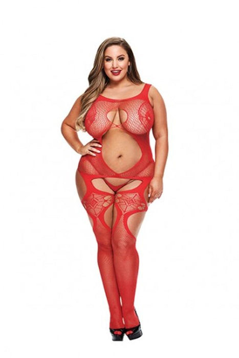 Catsuit Laurance Fiona, roșu, mărime 2XL-3XL