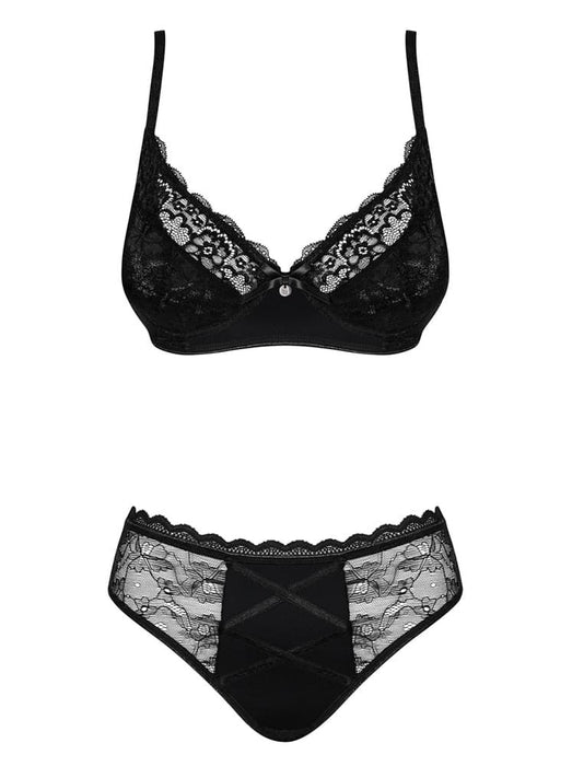 Set Lenjerie, Obsessive Laurise, Negru, L/XL