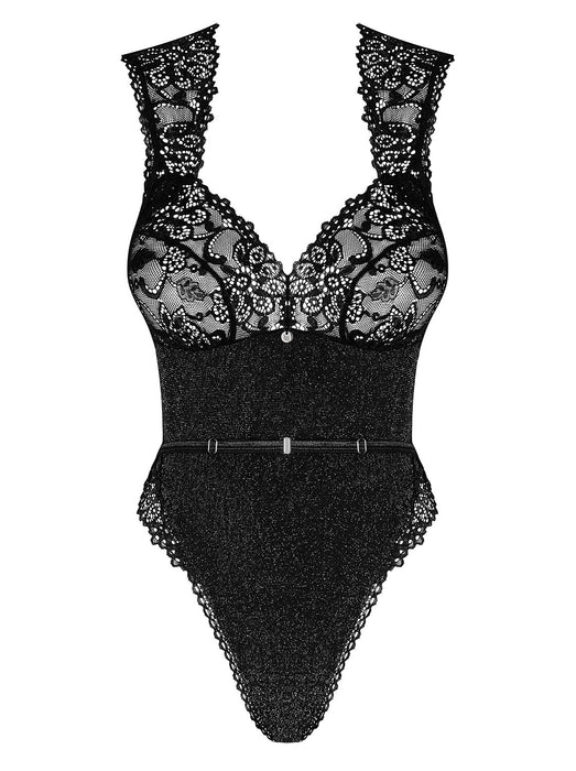 Body dantelă Passion Elisetta, Negru, L-XL