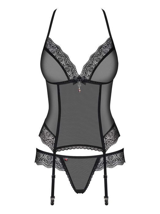 Corset, Obsessive 864-COR-1, negru, S/M