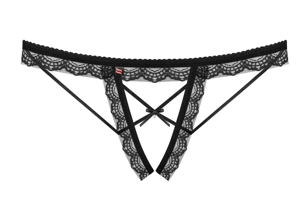Chiloți dantelă, Obsessive 865-THC-1, negru, mărimea L/XL