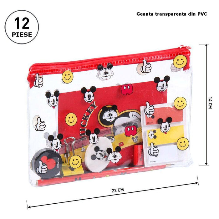 Set papetărie, Disney, Mickey Mouse, 12 piese