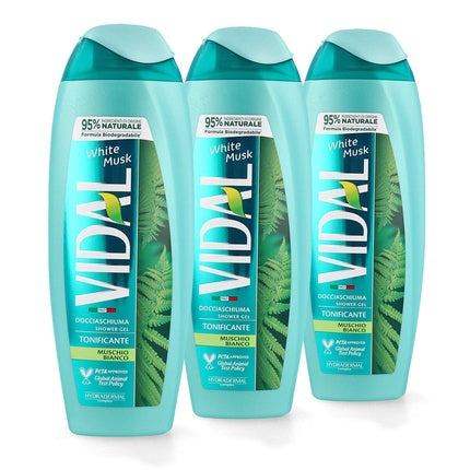 Gel de duș, Vidal, White Musk, 250 ml, pachet 3 bucăți