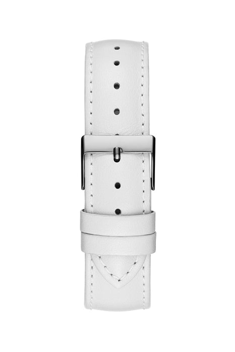 Ceas analog Guess, decorat cu cristale, alb/roșu