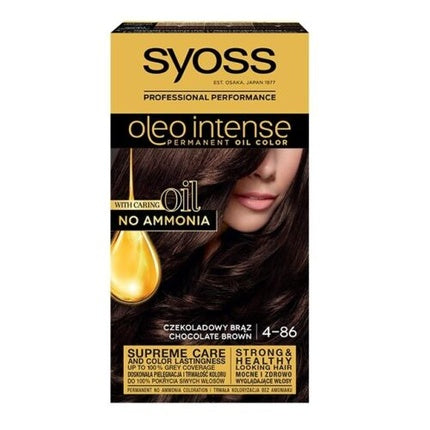 Vopsea de păr, Syoss Oleo Intense, ciocolatiu 4-86, 50 ml