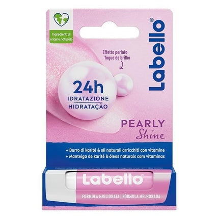 Balsam de buze, Labello Pearly Shine, 4.8g, extracte perle și mătase