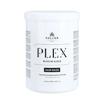 Masca de păr, Kallos, Plex Bond Builder, 1000 ml, proteine vegetale