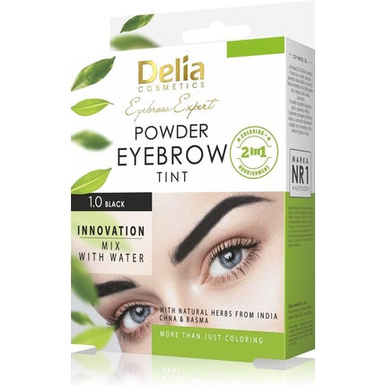 Vopsea sprâncene, Delia Cosmetics, nuanță neagră, henna