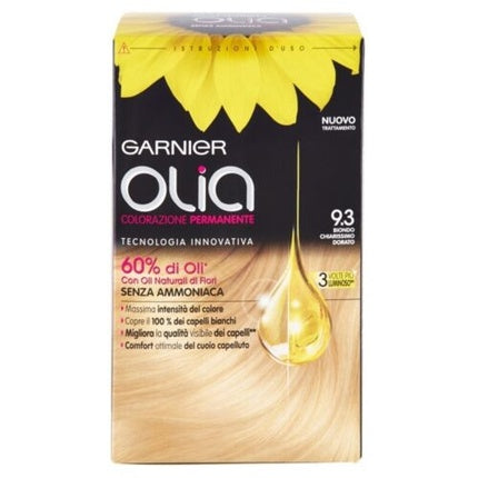 Vopsea de păr, Garnier Olia, N. 9.3 Blond Auriu Foarte Deschis, fără amoniac