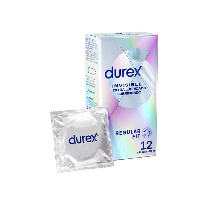 Prezervative Durex Invisible Extra Lubricated, ultra-subțiri, 12 bucăți