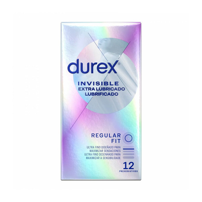 Prezervative Durex Invisible Extra Lubricated, ultra-subțiri, 12 bucăți