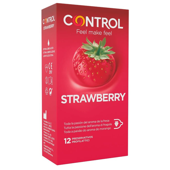 Prezervative, Control, Strawberry, aromă căpșuni, 12 buc