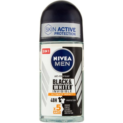 Deodorant Roll-On, Nivea Men, Black&White Invisible, 50 ml