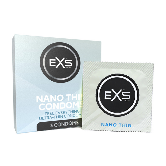 Prezervative latex, EXS Nano Thin, ultra-subțiri, 3 bucăți