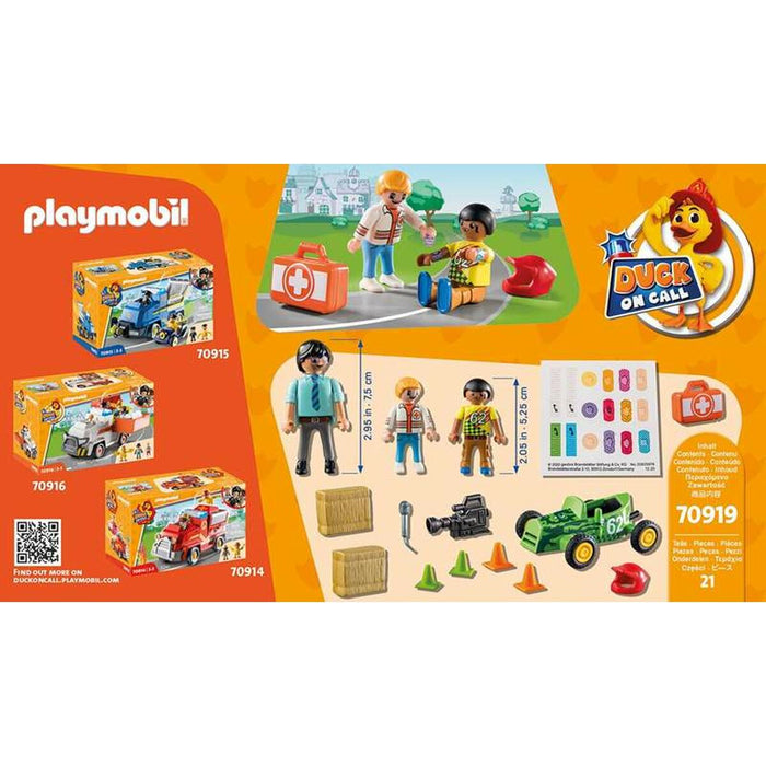 Set joacă ambulanță, Playmobil, Duck on Call, 21 piese