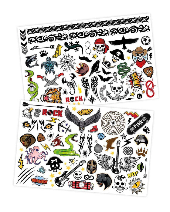 Set tatuaje temporare, Buki France, 75 modele, 2 coli