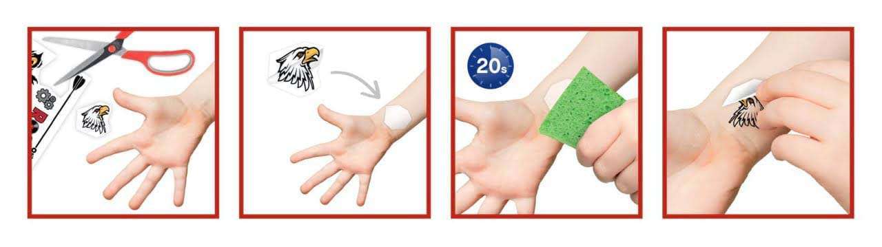 Set tatuaje temporare, Buki France, 75 modele, 2 coli