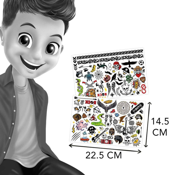 Set tatuaje temporare, Buki France, 75 modele, 2 coli