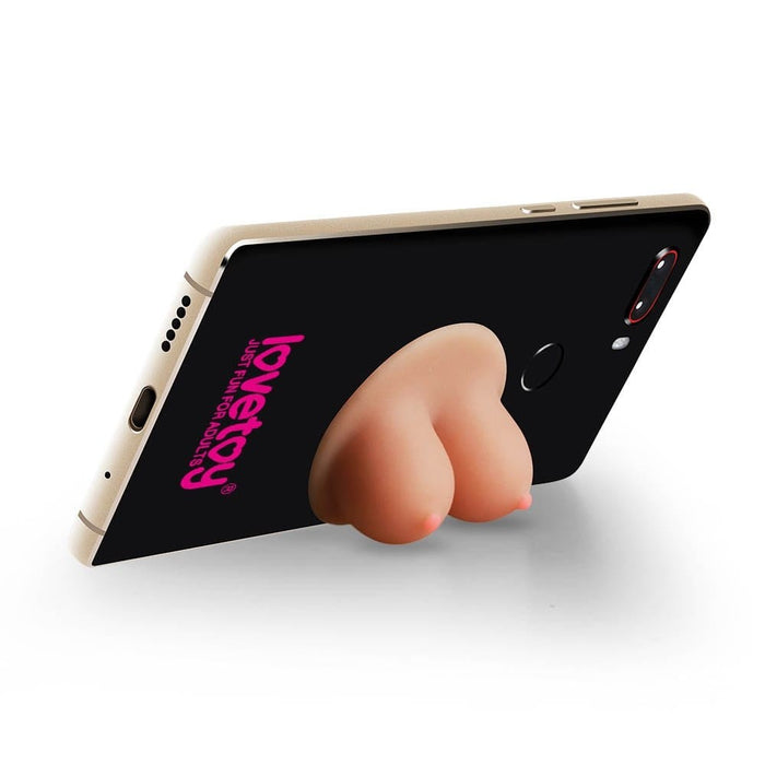 Suport telefon/tabletă, Lovetoy, Model Boobie, silicon, roșu