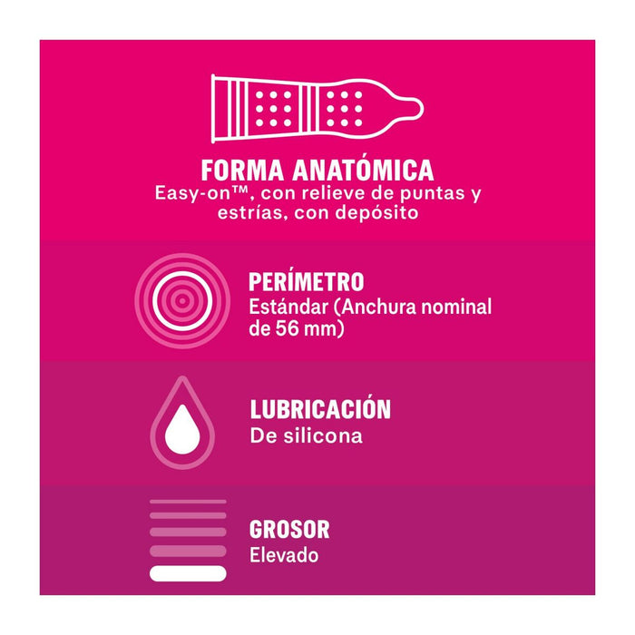 Prezervative Durex Dame Placer, 3 bucăți, latex natural