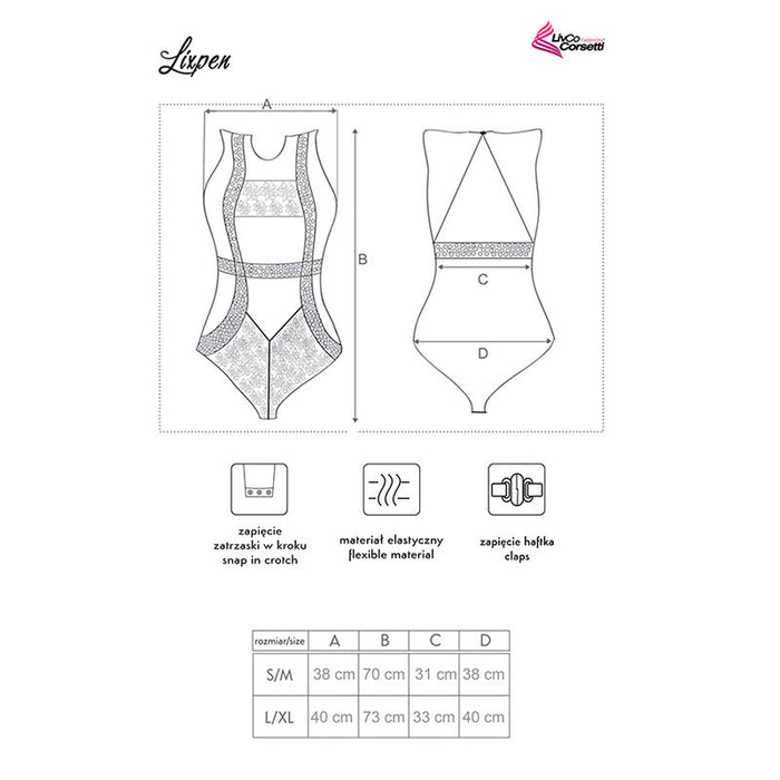 Body, Livco Corsetti, Lixpen, negru, mărime L/XL