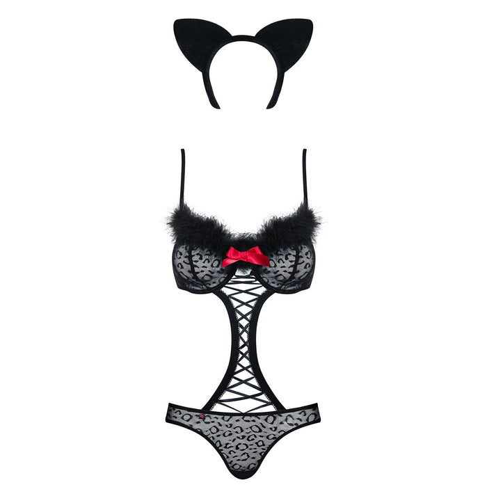 Costum trei piese, Obsessive, imprimeu leopard, L/XL