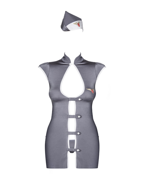 Costum stewardesă, Obsessive, 3 piese, gri, S/M