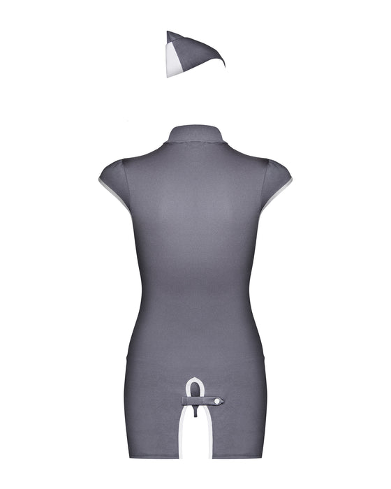 Costum stewardesă, Obsessive, 3 piese, gri, S/M
