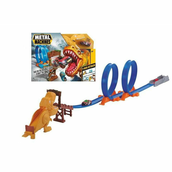 Set lansator și pistă Metal Machines, Sporting Brands, Capcana lui T-Rex, 40x30x8 cm