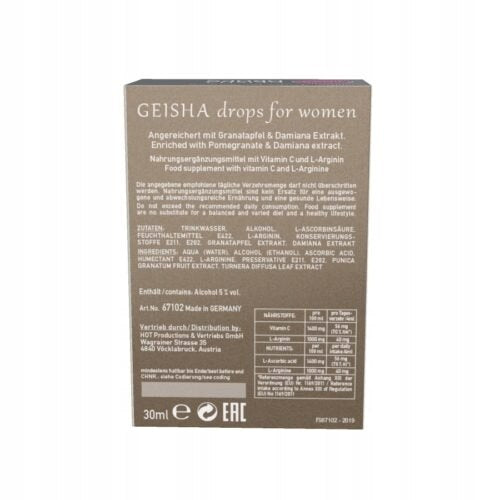 Picături stimulante, Hot Geisha Drops, 30 ml