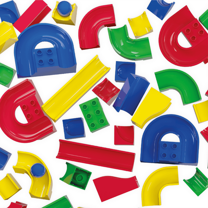 Set tobogane, Hubelino, Marble Run, 55 piese, multicolor