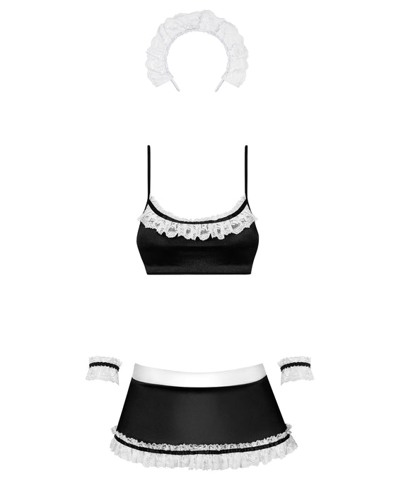 Costum Maid, Obsessive, mărime S/M, negru și alb
