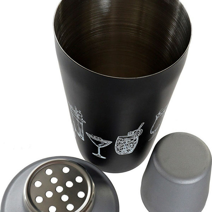 Aparat cocktail, DKD Home Decor, oțel inoxidabil, negru-argintiu