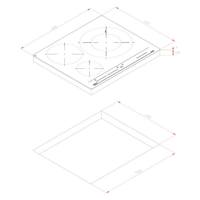 Plită cu inducție Teka 112510012, 60 cm, Negru