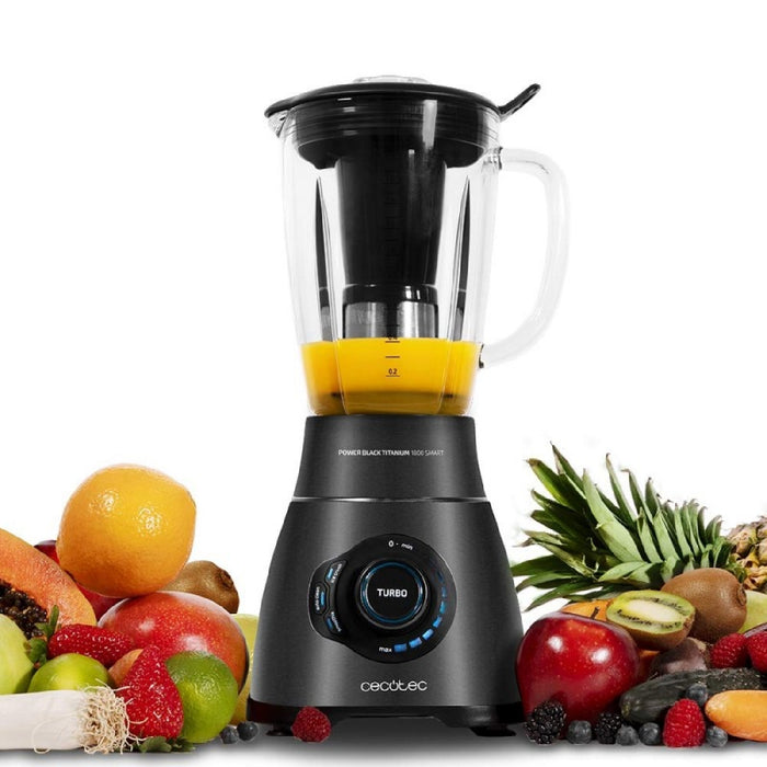 Blender Cecotec Power Black Titanium 1800 Smart, 1.8L, sticlă termorezistentă