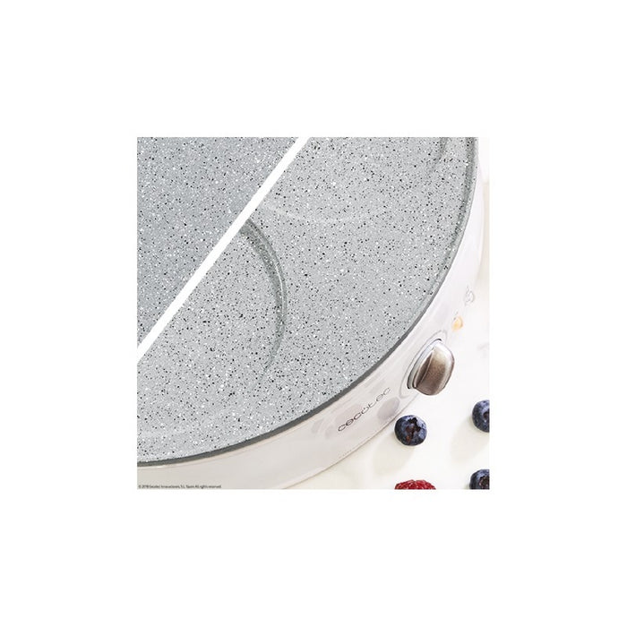 Aparat clătite, Cecotec, Fun Crepestone Twin, 1200 W, alb