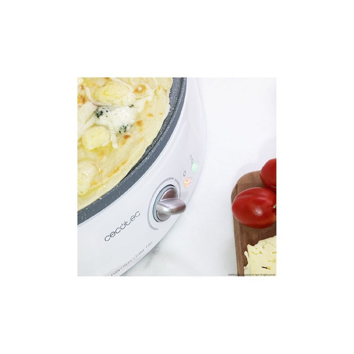 Aparat clătite, Cecotec, Fun Crepestone Twin, 1200 W, alb