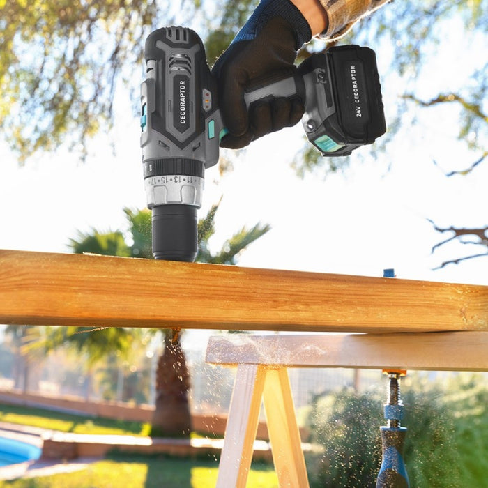 Bormașină cu percuție, CecoRaptor Perfect ImpactDrill 2024 Advance, 24 V, roșu
