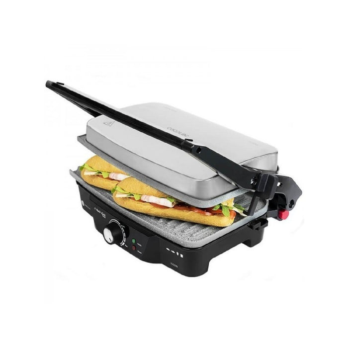 Grătar de contact Cecotec Rock'n Grill 1500W, inox, argintiu/negru