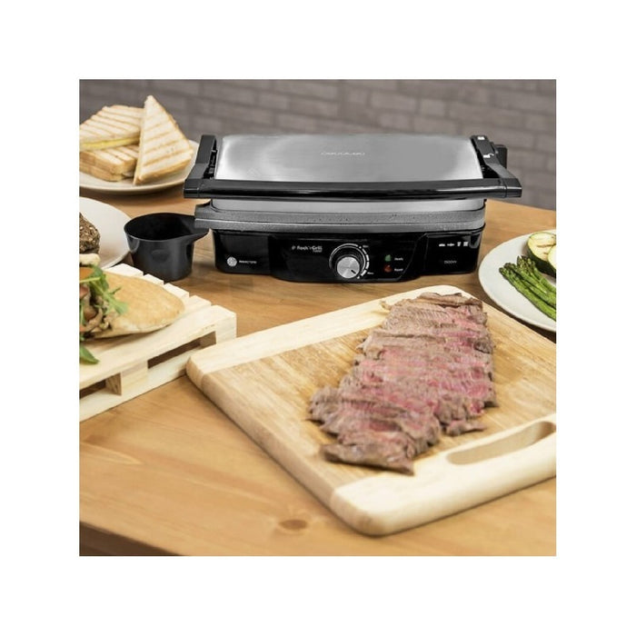 Grătar de contact Cecotec Rock'n Grill 1500W, inox, argintiu/negru