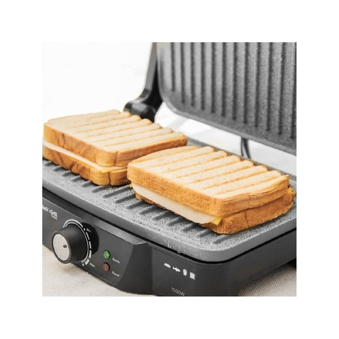 Grătar de contact Cecotec Rock'n Grill 1500W, inox, argintiu/negru