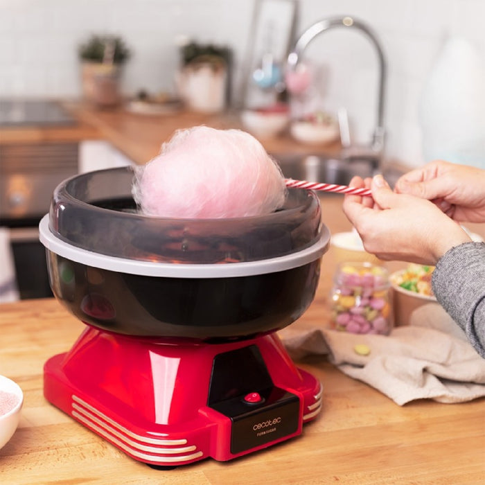 Mașină de vată pe băț, Cecotec, Fun&Sugar, 500 W, roșu