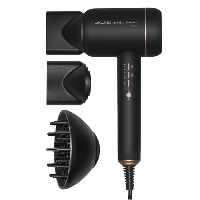 Uscător de păr, Cecotec Bamba IoniCare 6000, negru, motor digital