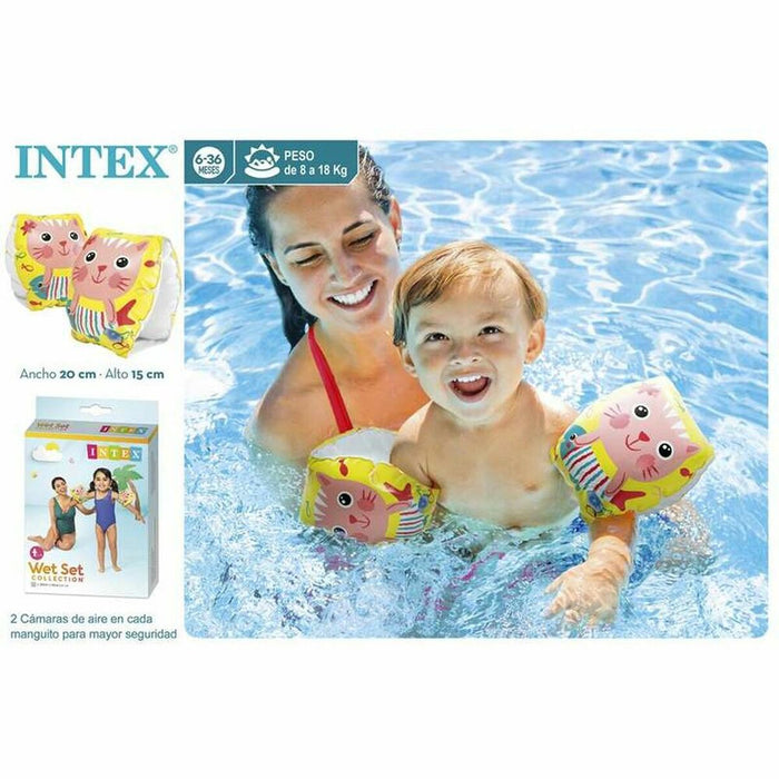 Aripioare înot copii, Intex, Happy Kitten, galben