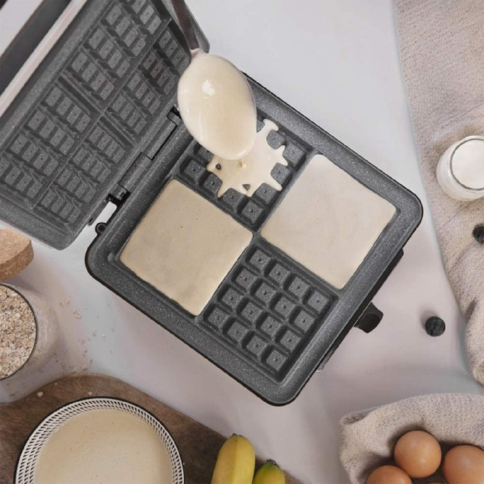 Aparat de făcut vafe, Cecotec, Fun GofreStone 4Inox, inox, negru